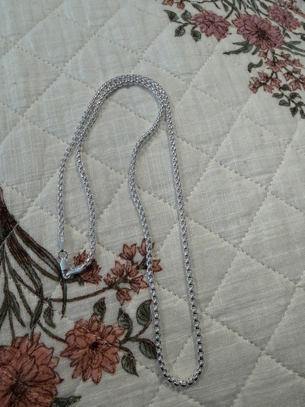 Sterling Silver Box Chain Necklace - Silver